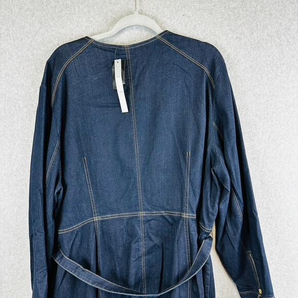 INC International Concepts Womans Sz 24W Dress Zip Denim Blue Stretch Belted NWT - Picture 7 of 9